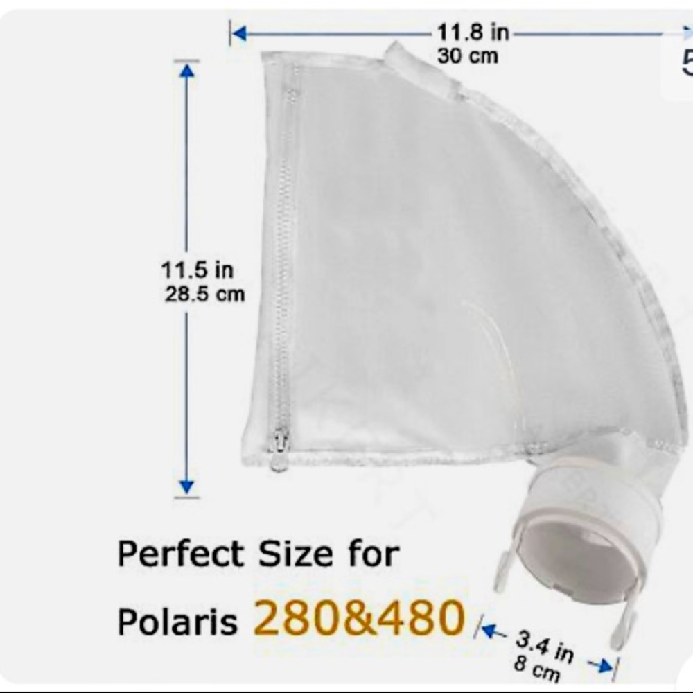 Brand New Polaris 280-480 Zippered Pool Cleaner Filter Bag- Reusable